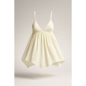 We Wore What Flowy Triangle Cami Womens XS Ivory Poplin/Voile Casual Summer Top